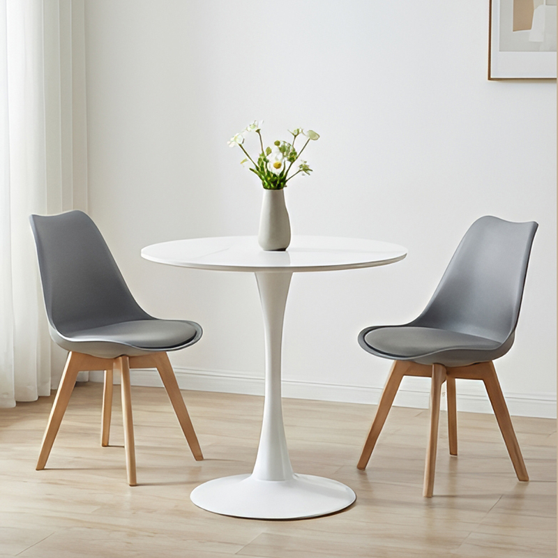 Τραπέζι Balou I pakoworld sintered stone σε λευκό μαρμάρου Φ70x74εκ 2