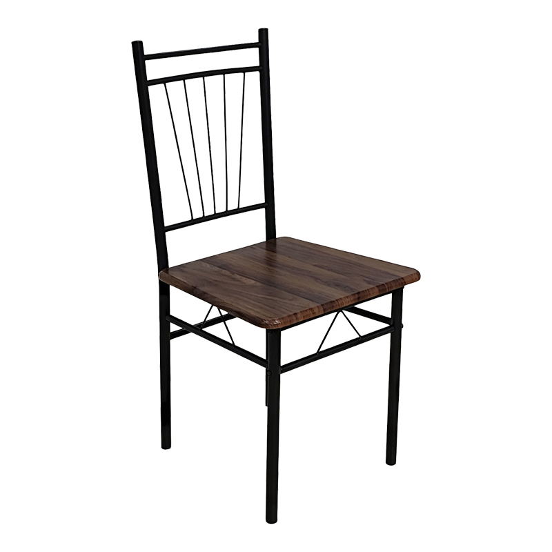 Τραπεζαρία Roza pakoworld σετ 5τμχ mdf καρυδί με μεταλλικό μαύρο πόδι 110x60x75εκ 4