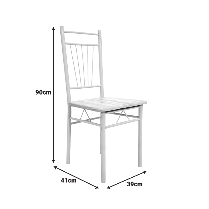 Τραπεζαρία Roza pakoworld σετ 5τμχ mdf καρυδί με μεταλλικό μαύρο πόδι 110x60x75εκ 6