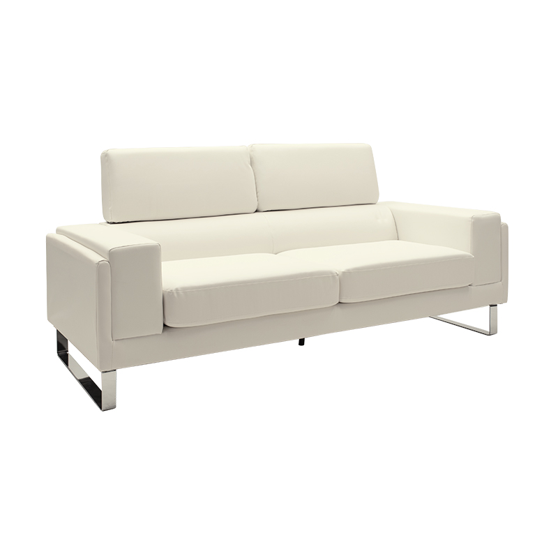 Καναπές Shea pakoworld 3θέσιος PU ivory-inox 198x80x87εκ 1