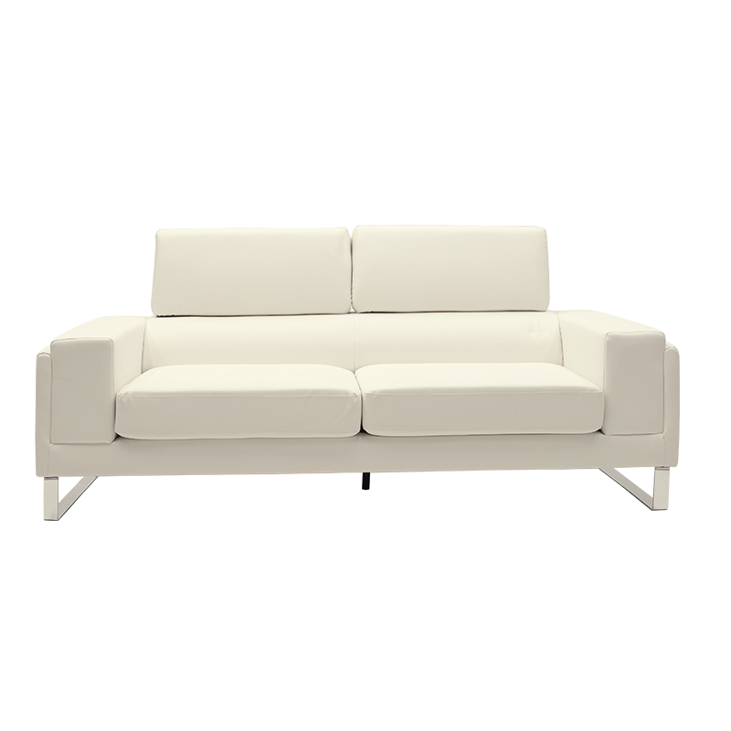 Καναπές Shea pakoworld 3θέσιος PU ivory-inox 198x80x87εκ 3
