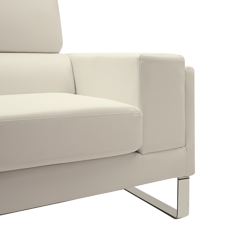 Καναπές Shea pakoworld 3θέσιος PU ivory-inox 198x80x87εκ 5