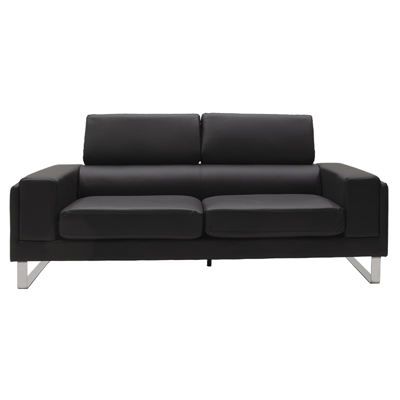 Καναπές Shea pakoworld 3θέσιος pu μαύρο-inox 198x80x87εκ 3