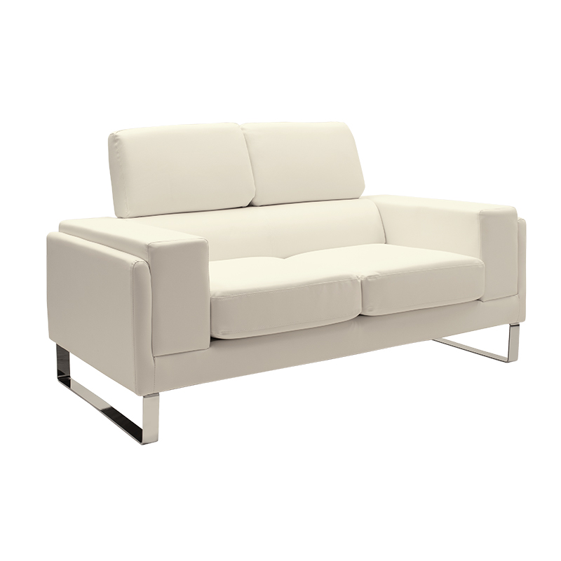 Καναπές Shea pakoworld 2θέσιος PU ivory-inox 158x80x87εκ 1