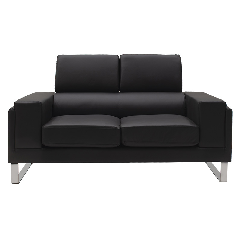 Καναπές Shea pakoworld 2θέσιος pu μαύρο-inox 158x80x87εκ 3