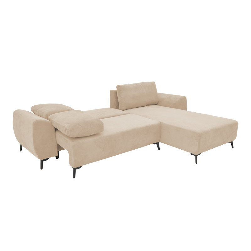 Kαναπές κρεβάτι τριθέσιος αναστρέψιμος Settee pakoworld ύφασμα με αποθηκευτικό χώρο σε μπεζ απόχρωση 286x204x93εκ 3