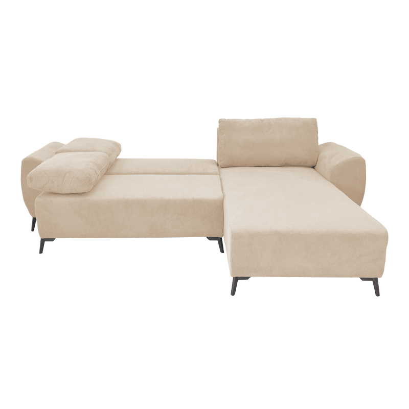 Kαναπές κρεβάτι τριθέσιος αναστρέψιμος Settee pakoworld ύφασμα με αποθηκευτικό χώρο σε μπεζ απόχρωση 286x204x93εκ 4
