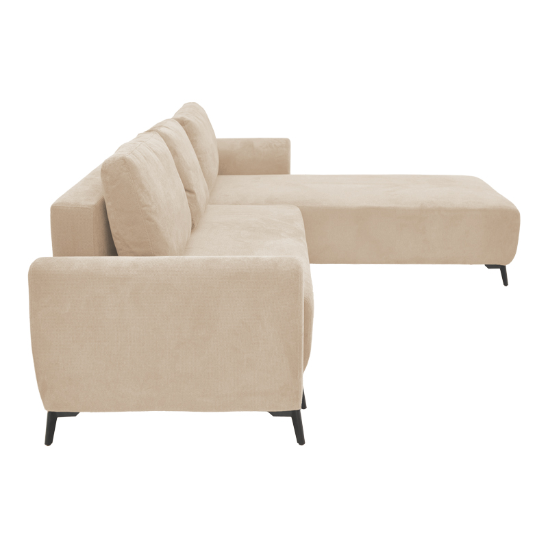 Kαναπές κρεβάτι τριθέσιος αναστρέψιμος Settee pakoworld ύφασμα με αποθηκευτικό χώρο σε μπεζ απόχρωση 286x204x93εκ 5