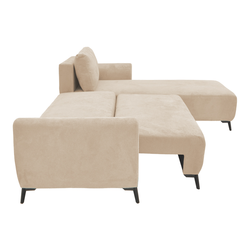 Kαναπές κρεβάτι τριθέσιος αναστρέψιμος Settee pakoworld ύφασμα με αποθηκευτικό χώρο σε μπεζ απόχρωση 286x204x93εκ 6
