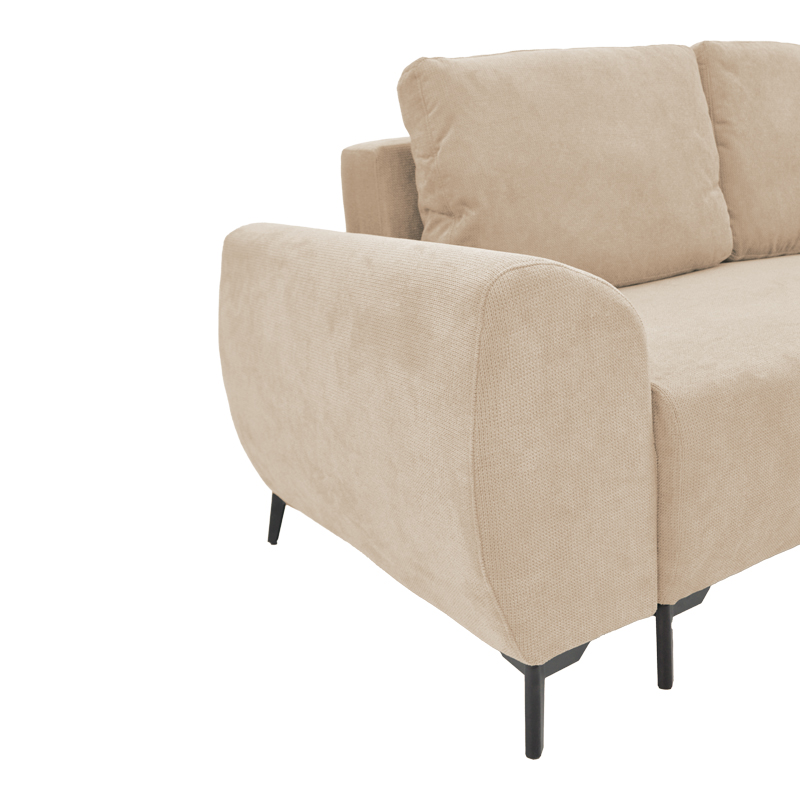 Kαναπές κρεβάτι τριθέσιος αναστρέψιμος Settee pakoworld ύφασμα με αποθηκευτικό χώρο σε μπεζ απόχρωση 286x204x93εκ 8