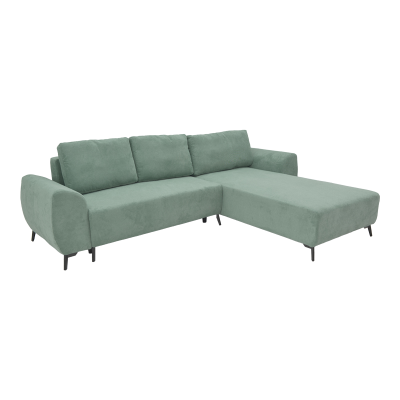 Kαναπές κρεβάτι τριθέσιος αναστρέψιμος Settee pakoworld ύφασμα με αποθηκευτικό χώρο σε μέντα απόχρωση 286x204x93εκ 1