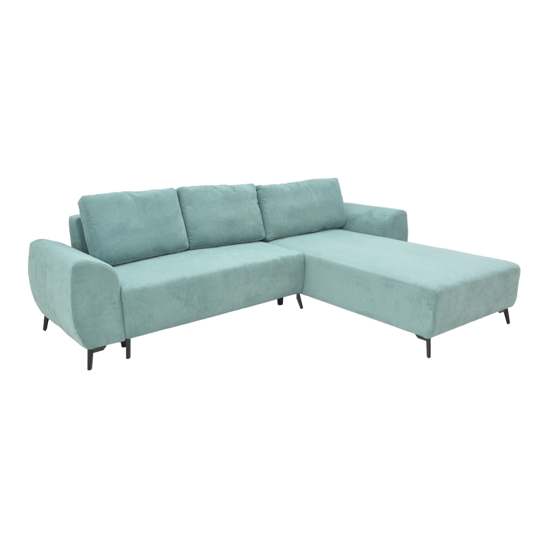 Kαναπές κρεβάτι τριθέσιος αναστρέψιμος Settee pakoworld ύφασμα με αποθηκευτικό χώρο σε σιέλ απόχρωση 286x204x93εκ 1