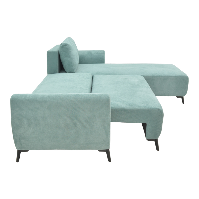 Kαναπές κρεβάτι τριθέσιος αναστρέψιμος Settee pakoworld ύφασμα με αποθηκευτικό χώρο σε σιέλ απόχρωση 286x204x93εκ 5