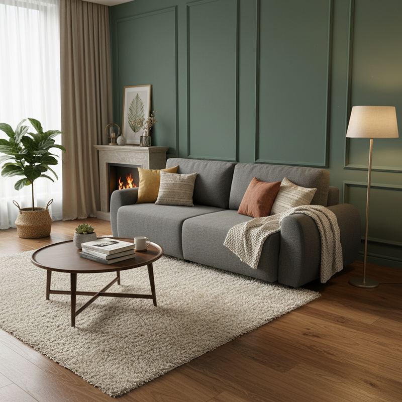 Kαναπές-κρεβάτι τριθέσιος Hungie pakoworld υφασμα γκρι 250x92x89εκ 1