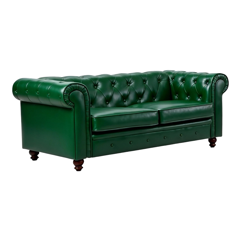 Kαναπές διθέσιος τ. Chesterfield pakoworld pu κυπαρισσί 160x84x67εκ 2