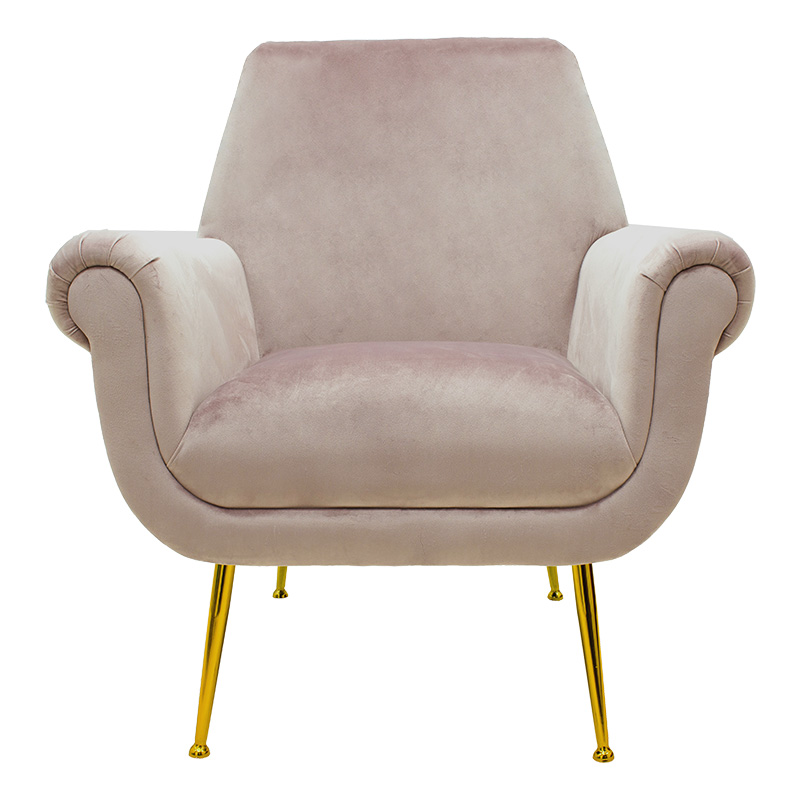 Πολυθρόνα-μπερζέρα Macel pakoworld βελούδο σάπιο μήλο-χρυσό 79x71x89εκ 4