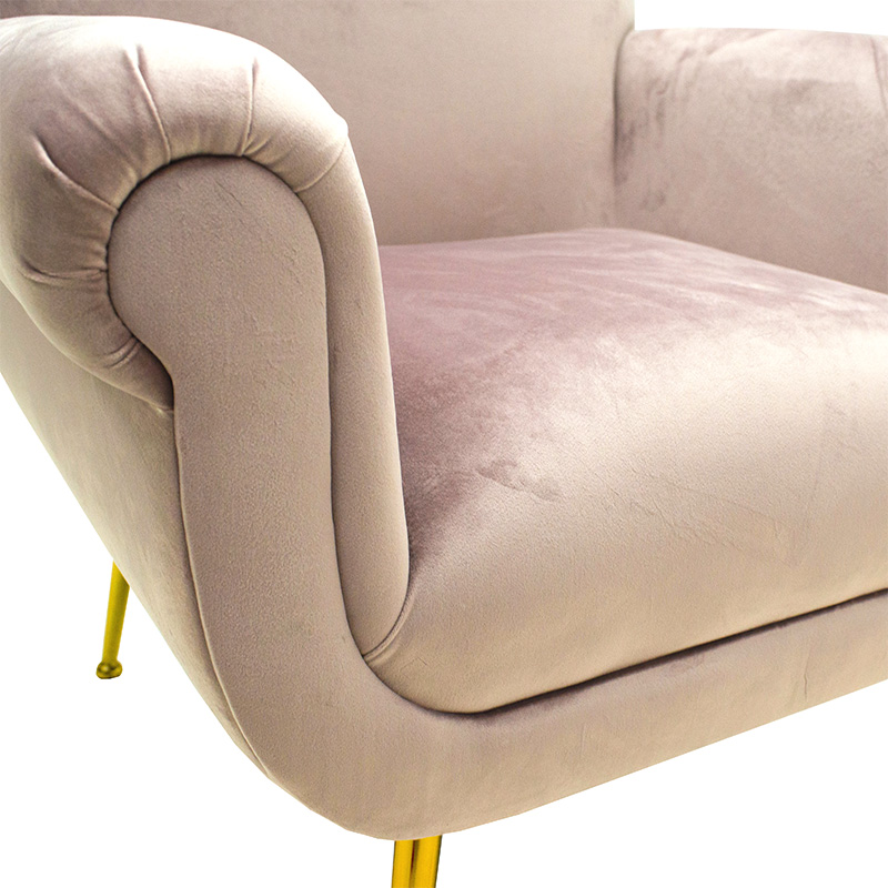 Πολυθρόνα-μπερζέρα Macel pakoworld βελούδο σάπιο μήλο-χρυσό 79x71x89εκ 6