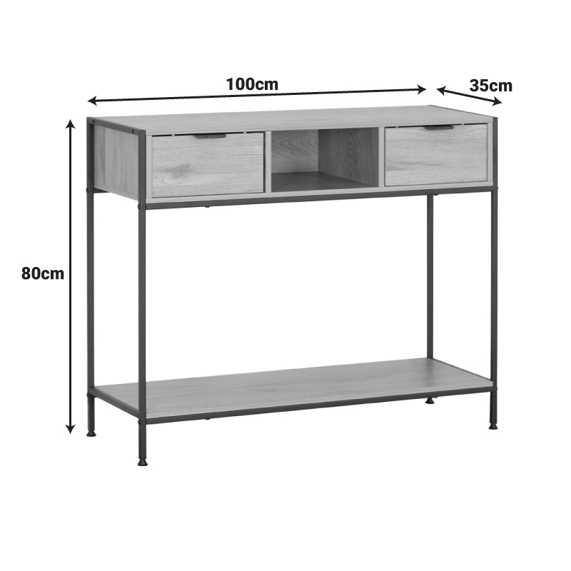 Κονσόλα Regando pakoworld σε oak απόχρωση με μαύρο μέταλλο 100x35x80εκ 5