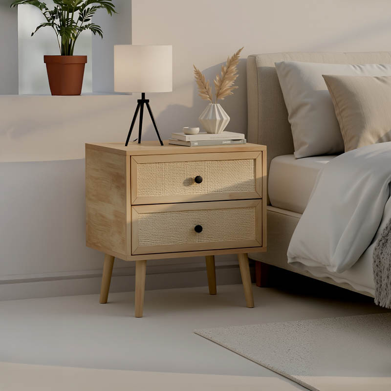 Κομοδίνο Oslo pakoworld sonoma 50x39x55εκ 2