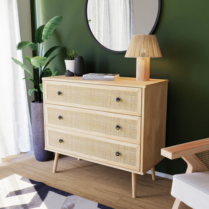 Συρταριέρα Oslo pakoworld 3ων συρταριών sonoma 90x39x79εκ 2