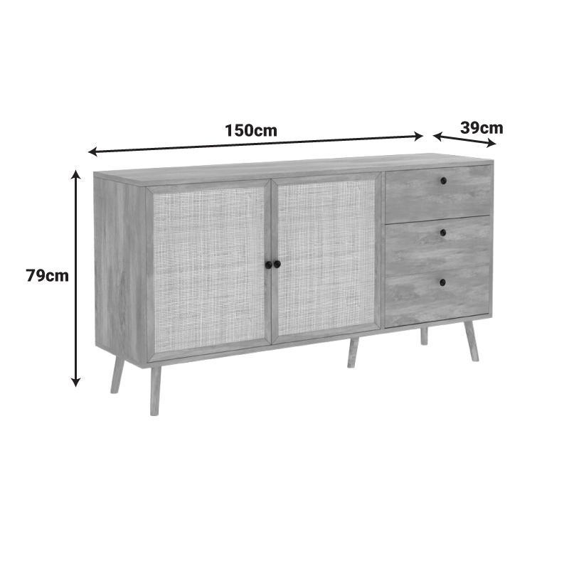 Μπουφές Oslo pakoworld sonoma 150x39x79εκ 5