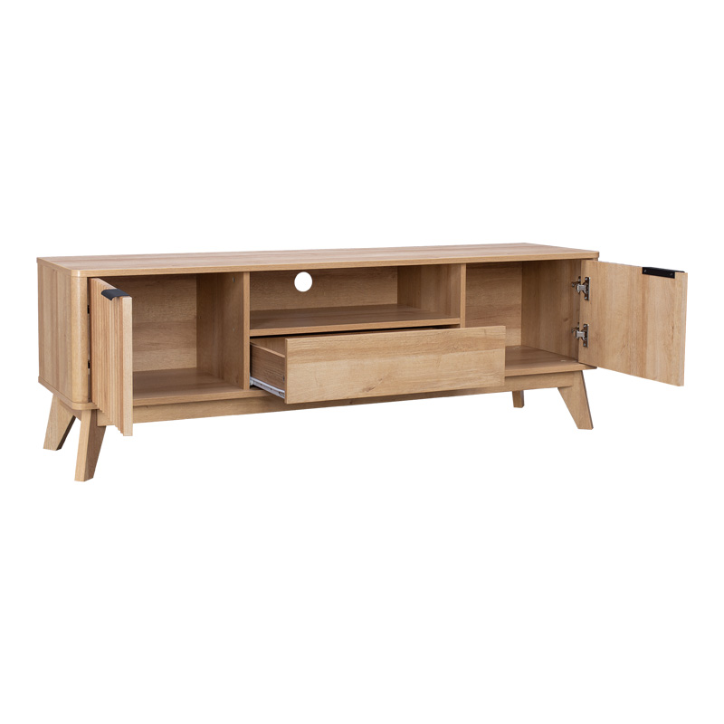 Έπιπλο τηλεόρασης Hamea pakoworld mdf σε φυσική απόχρωση 145x39,5x49εκ 4