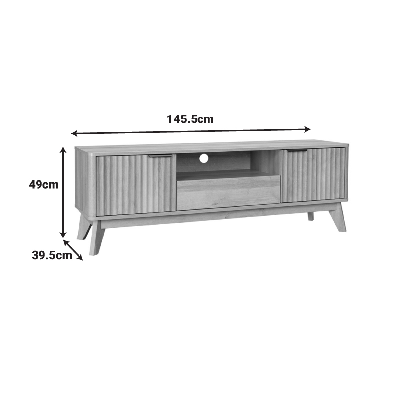 Έπιπλο τηλεόρασης Hamea pakoworld mdf σε φυσική απόχρωση 145x39,5x49εκ 6