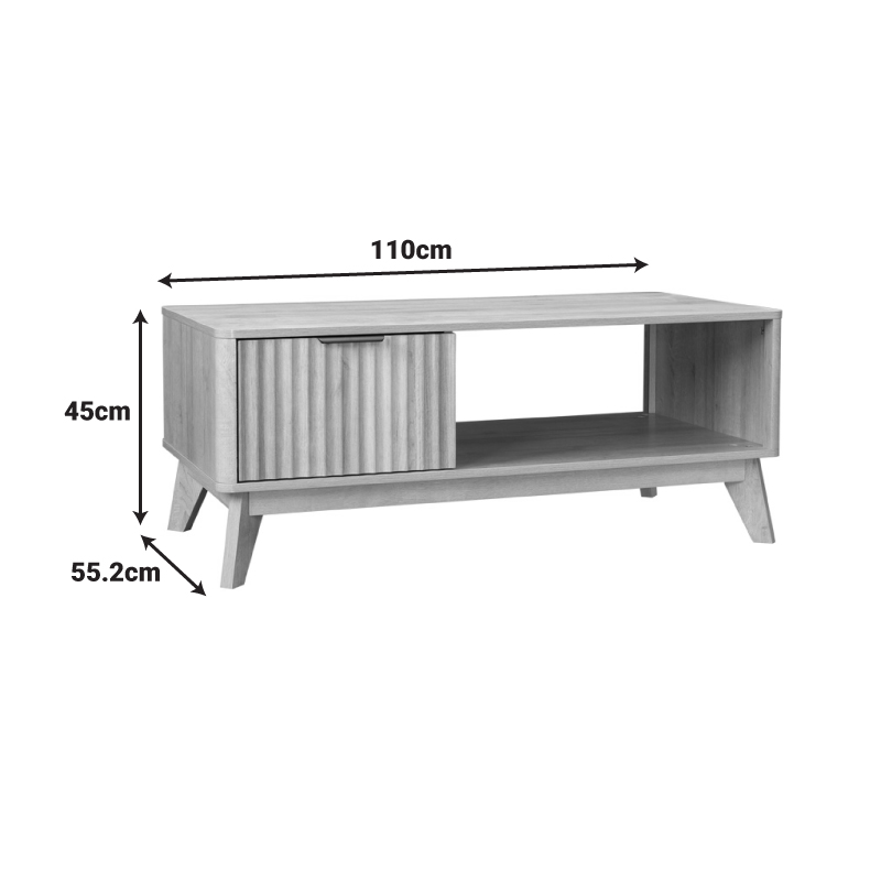 Τραπέζι σαλονιού Hamea pakoworld mdf σε φυσική απόχρωση 110x55,2x45εκ 7