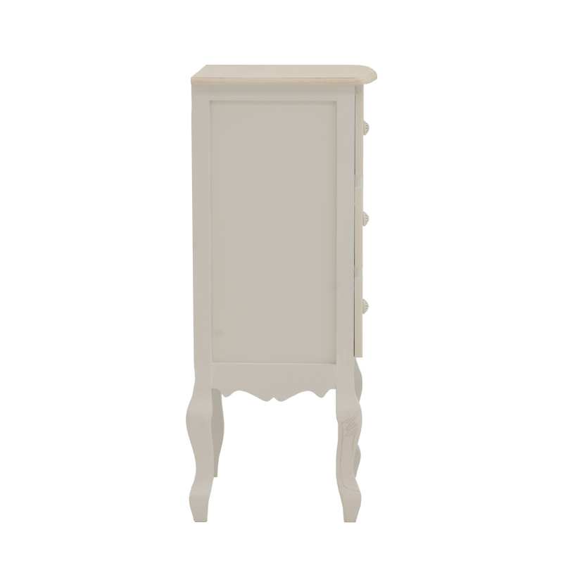 Κομοδίνο Pazlen Inart mdf σε λευκή αντικέ απόχρωση 40x34.5x82εκ 4