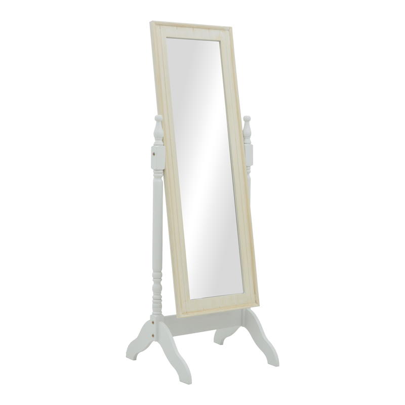 Καθρέπτης Malone Inart mdf σε λευκή αντικέ απόχρωση 55x50x160εκ 1