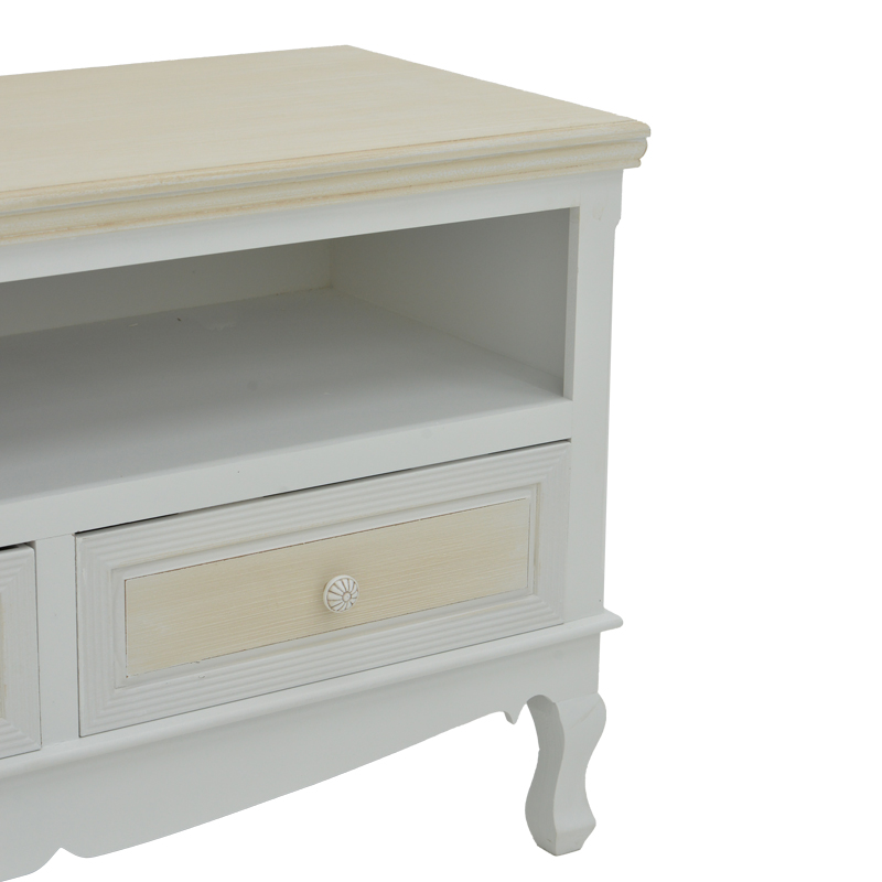 Έπιπλο τηλεόρασης Joliene Inart mdf σε λευκή αντικέ-φυσική απόχρωση 100x42x61εκ 6