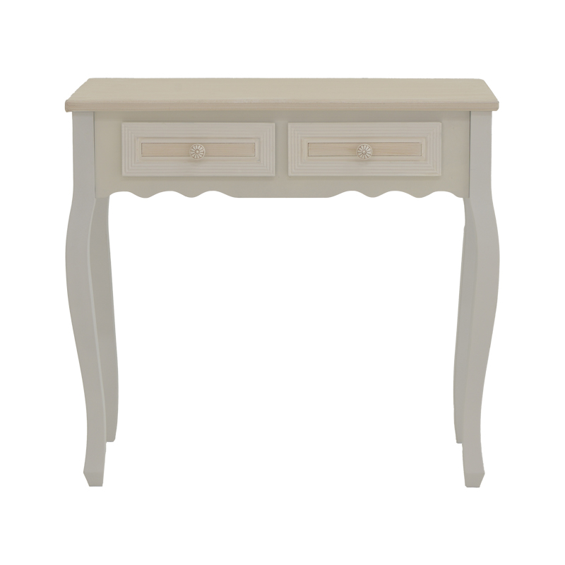 Κονσόλα Joliene Inart mdf σε λευκή αντικέ-φυσική απόχρωση 80x40x75εκ 3