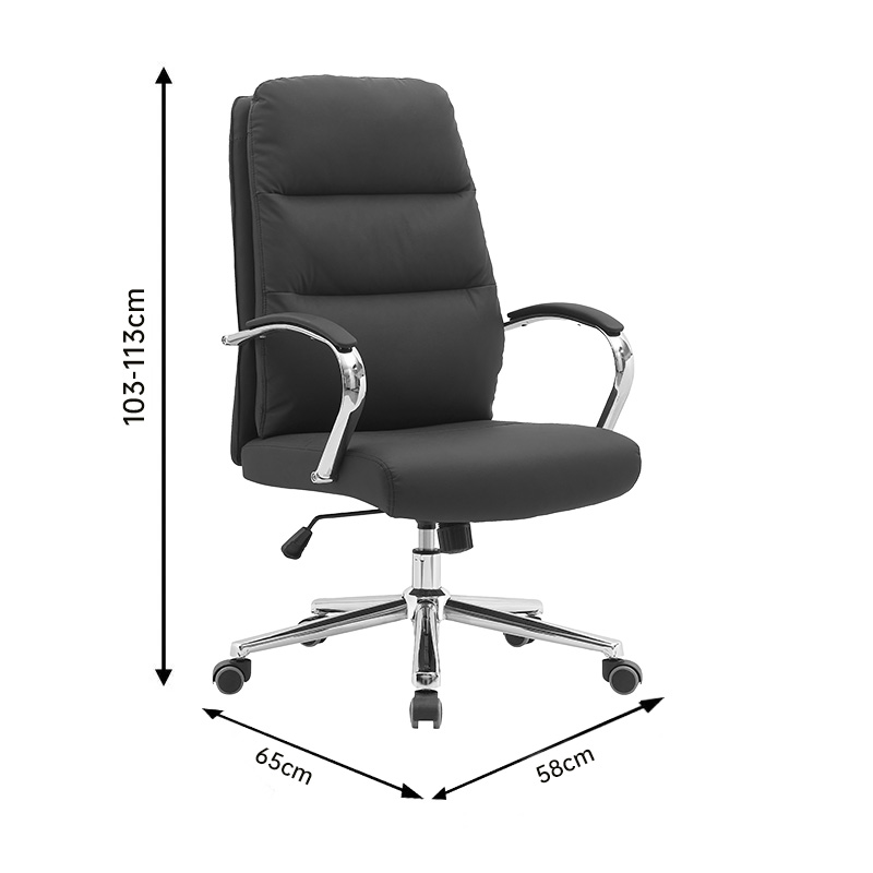 Καρέκλα γραφείου διευθυντή Normie pakoworld pu μαύρο 58x65x103-111εκ 6