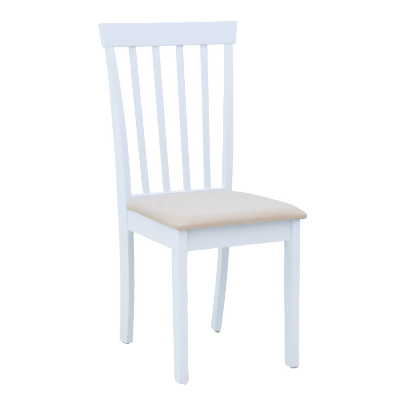 Καρέκλα Houston pakoworld rubberwood σε λευκή απόχρωση 40x49x94εκ 1