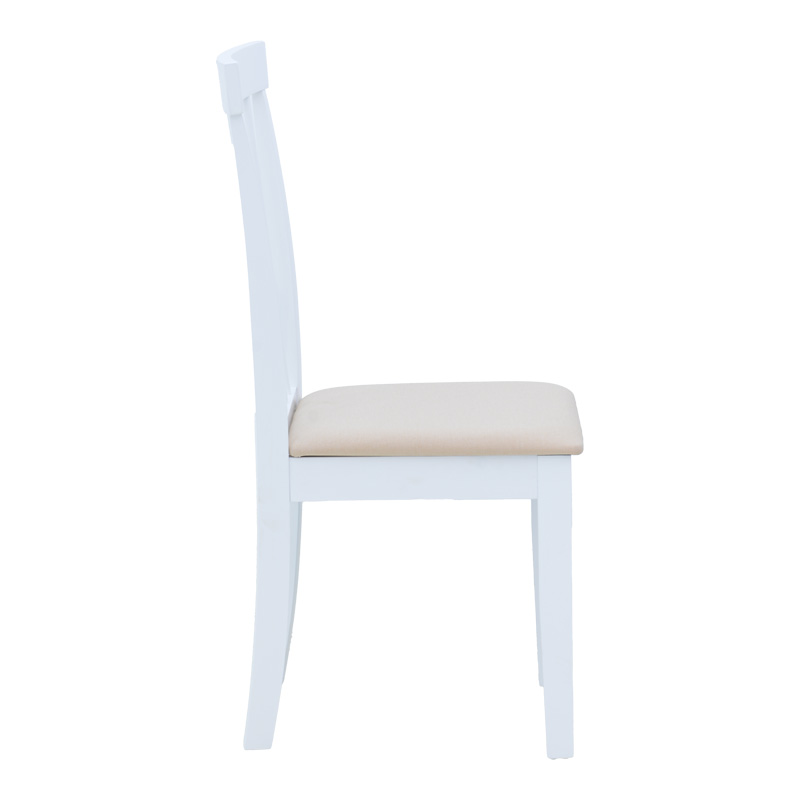 Καρέκλα Houston pakoworld rubberwood σε λευκή απόχρωση 40x49x94εκ 3