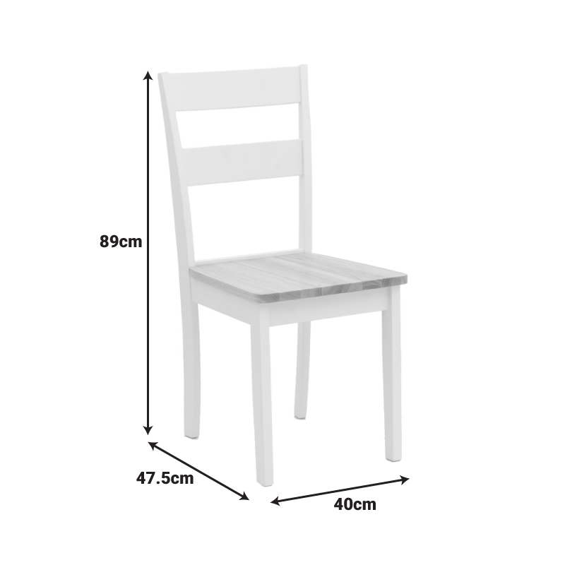 Καρέκλα York pakoworld σε λευκή-φυσική απόχρωση 39.5x47.5x89εκ 8