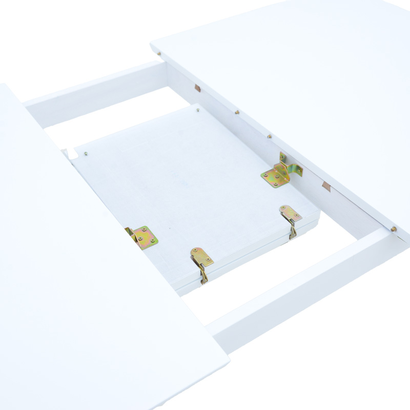 Tραπέζι επεκτεινόμενο Mabor pakoworld ξύλο σε λευκή απόχρωση 120-150x80x73,8εκ 7