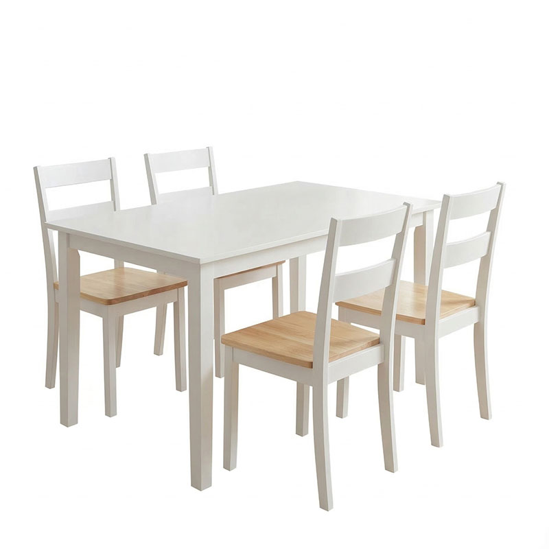Tραπεζαρία επεκτεινόμενη Mabor-York pakoworld σετ 5τεμ ξύλο σε λευκή απόχρωση 120-150x80x73,8εκ 2
