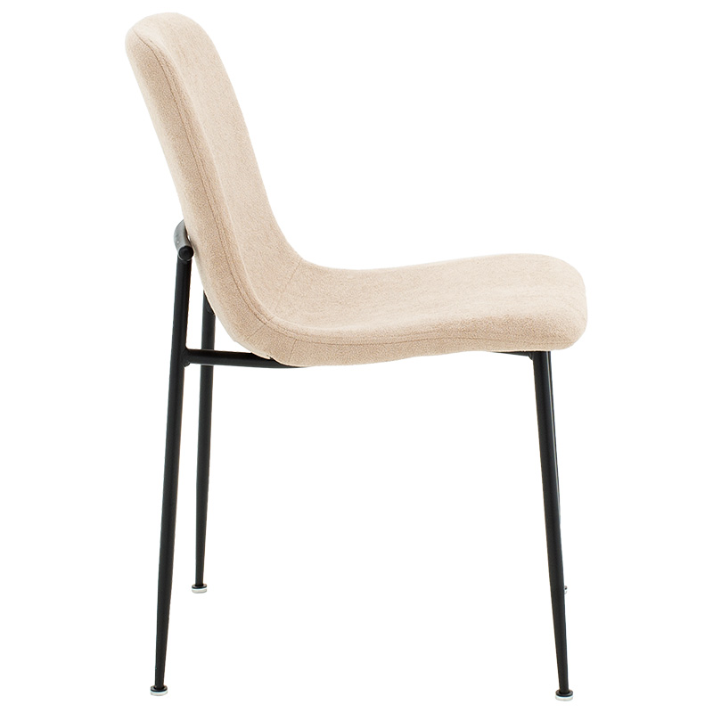 Καρέκλα Gratify pakoworld ύφασμα εκρού-πόδι μαύρο 3