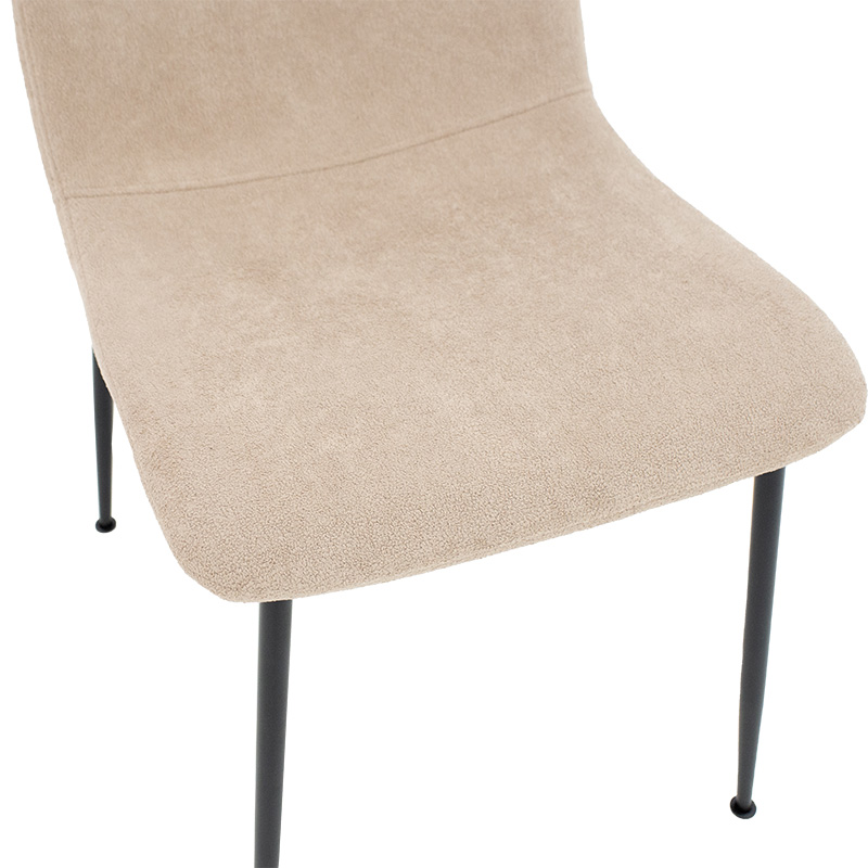 Καρέκλα Gratify pakoworld ύφασμα εκρού-πόδι μαύρο 6