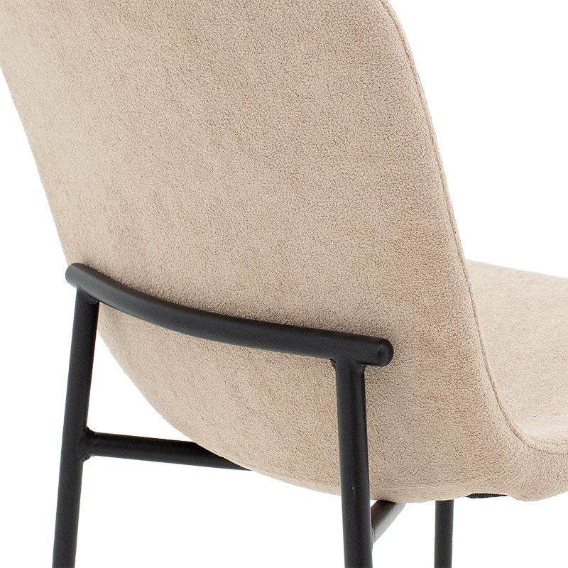 Καρέκλα Gratify pakoworld ύφασμα εκρού-πόδι μαύρο 7