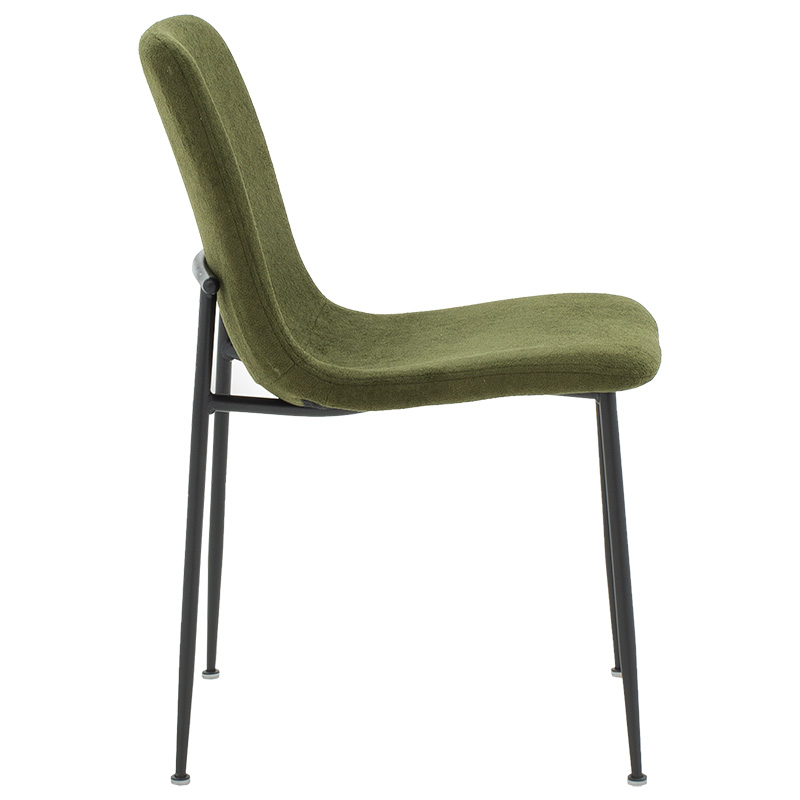 Καρέκλα Gratify pakoworld ύφασμα χακί-πόδι μαύρο 3