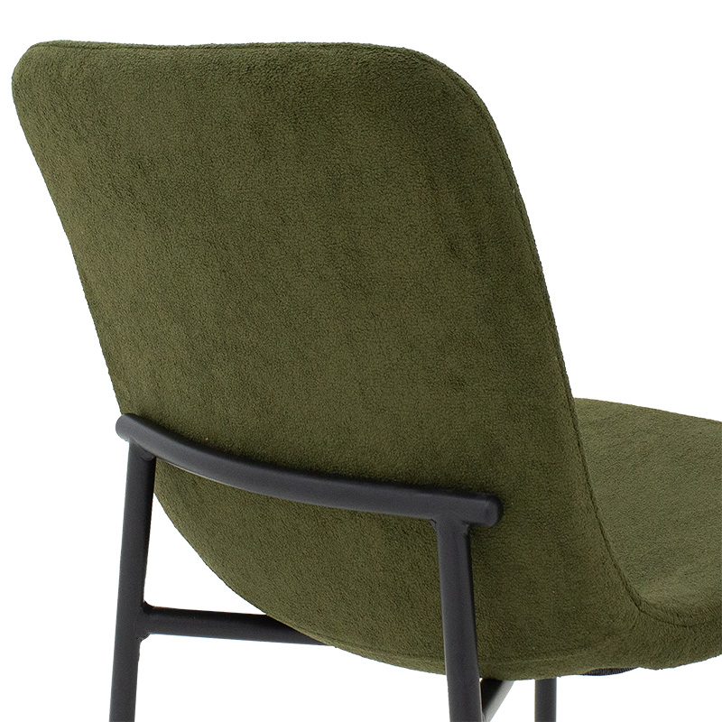 Καρέκλα Gratify pakoworld ύφασμα χακί-πόδι μαύρο 7