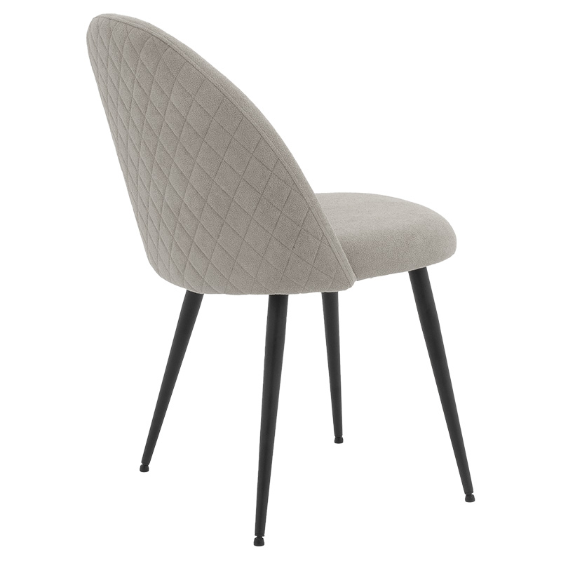 Καρέκλα Graceful pakoworld ύφασμα  ανοιχτό γκρι-πόδι μαύρο 2