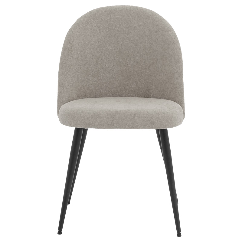 Καρέκλα Graceful pakoworld ύφασμα  ανοιχτό γκρι-πόδι μαύρο 4