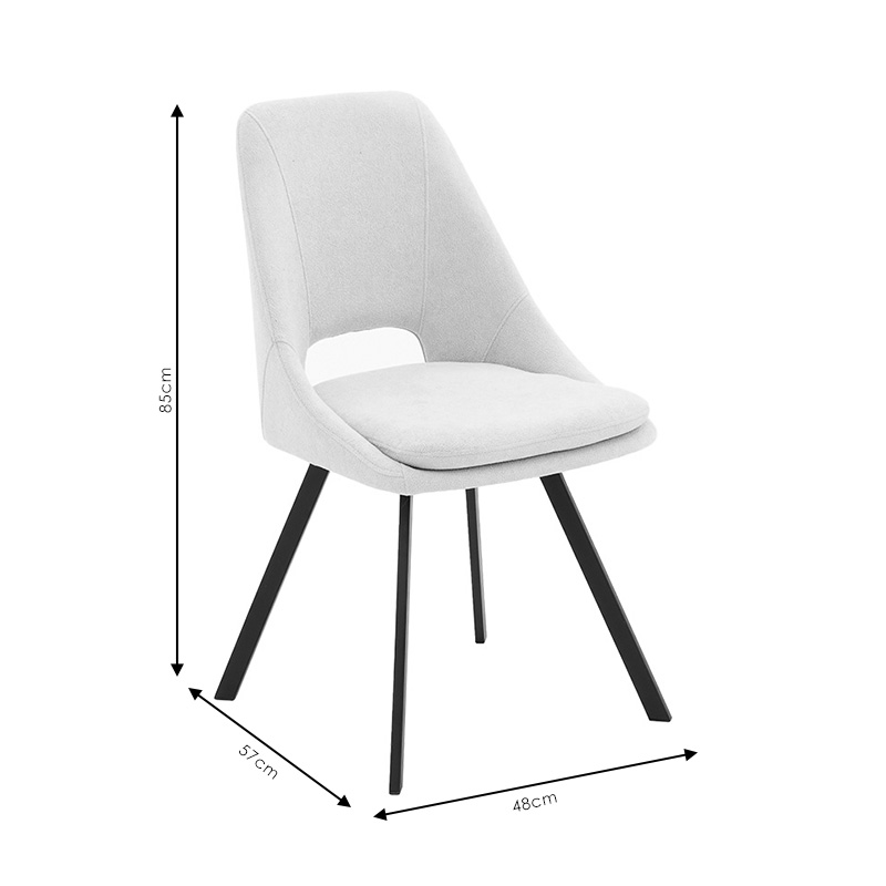 Καρέκλα Initiate pakoworld ύφασμα cream-πόδι μαύρο 9