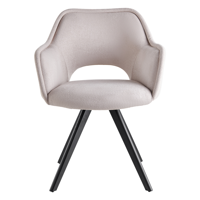 Πολυθρόνα Soreyia pakoworld περιστρεφόμενη μπεζ ύφασμα-πόδι μαύρο μέταλλο 63x59x83εκ 4