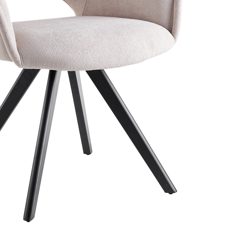 Πολυθρόνα Soreyia pakoworld περιστρεφόμενη μπεζ ύφασμα-πόδι μαύρο μέταλλο 63x59x83εκ 6