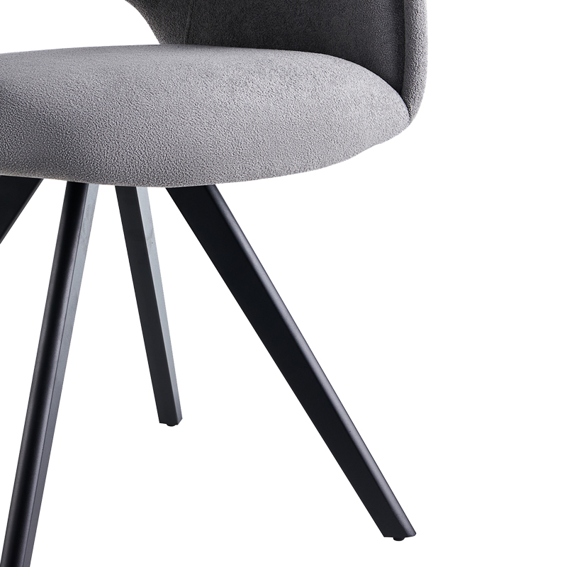 Πολυθρόνα Soreyia pakoworld περιστρεφόμενη ανοιχτό γκρι ύφασμα-πόδι μαύρο μέταλλο 63x59x83εκ 6