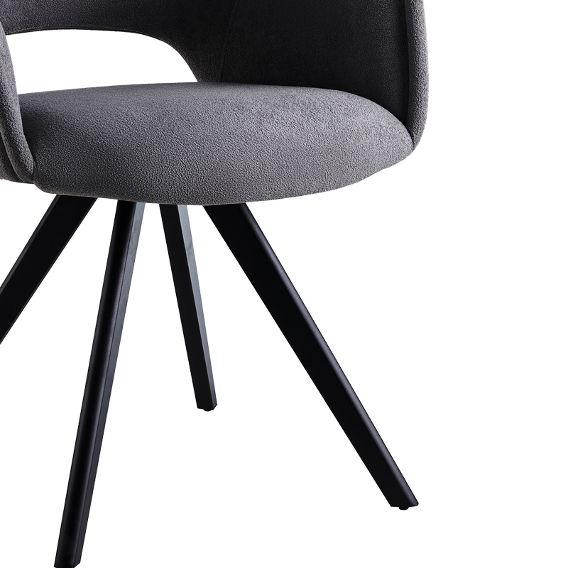 Πολυθρόνα Soreyia pakoworld περιστρεφόμενη ανθρακί ύφασμα-πόδι μαύρο μέταλλο 63x59x83εκ 6